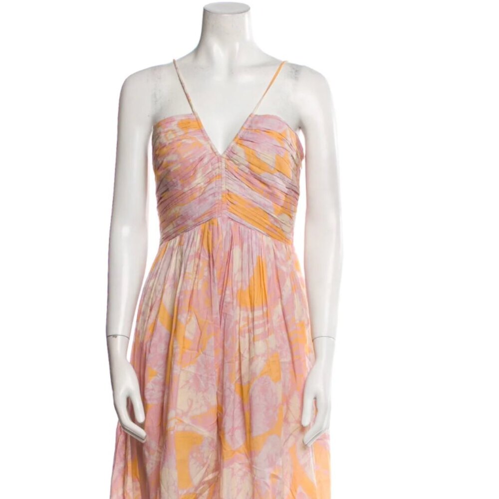 A.L.C. Rumi Botanical Pintuck Midi-Dress, Size: M | US 6